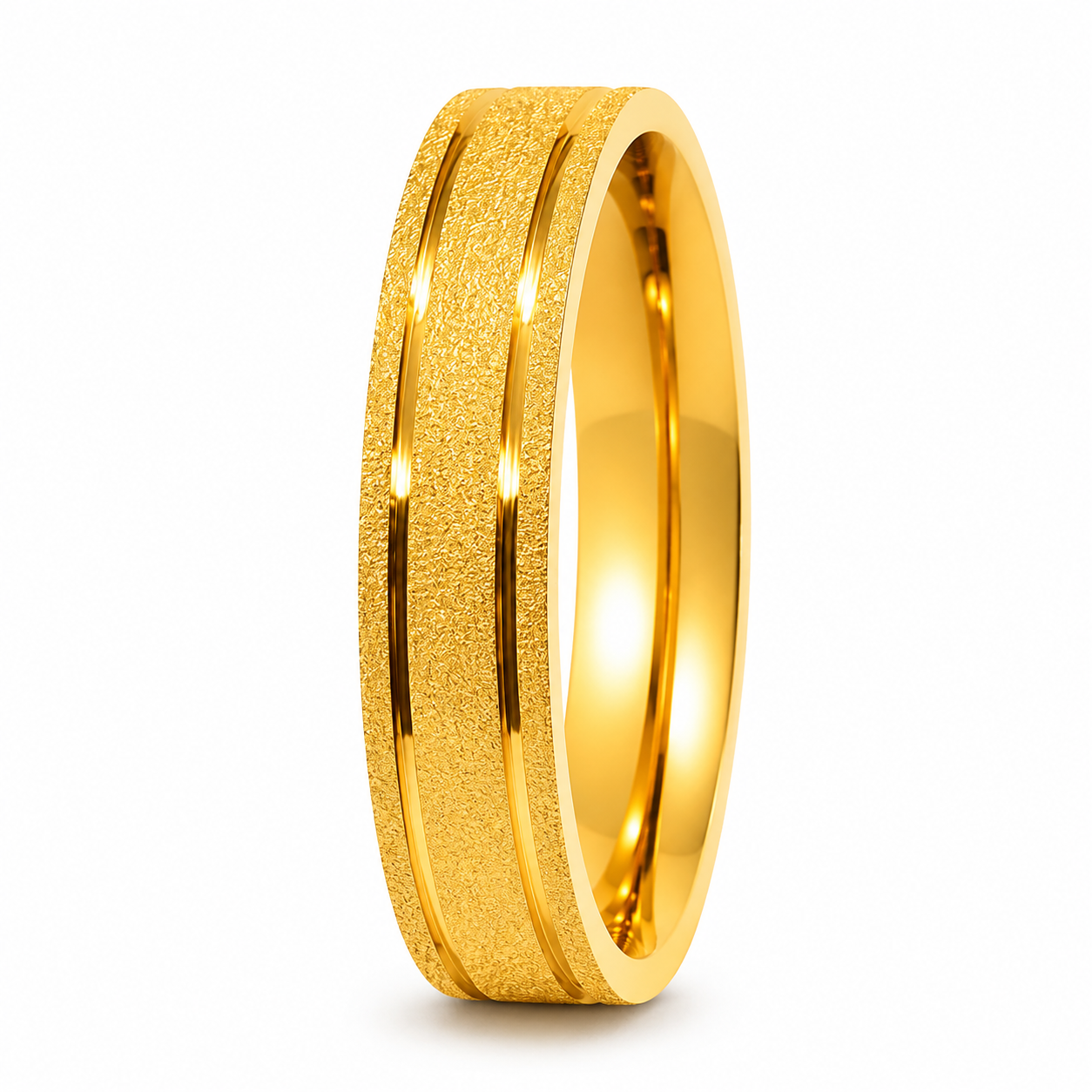 ALIANÇA DE MOEDA 4,0MM QUADRADA DIAMANTADA C/02 FRISO 0,50