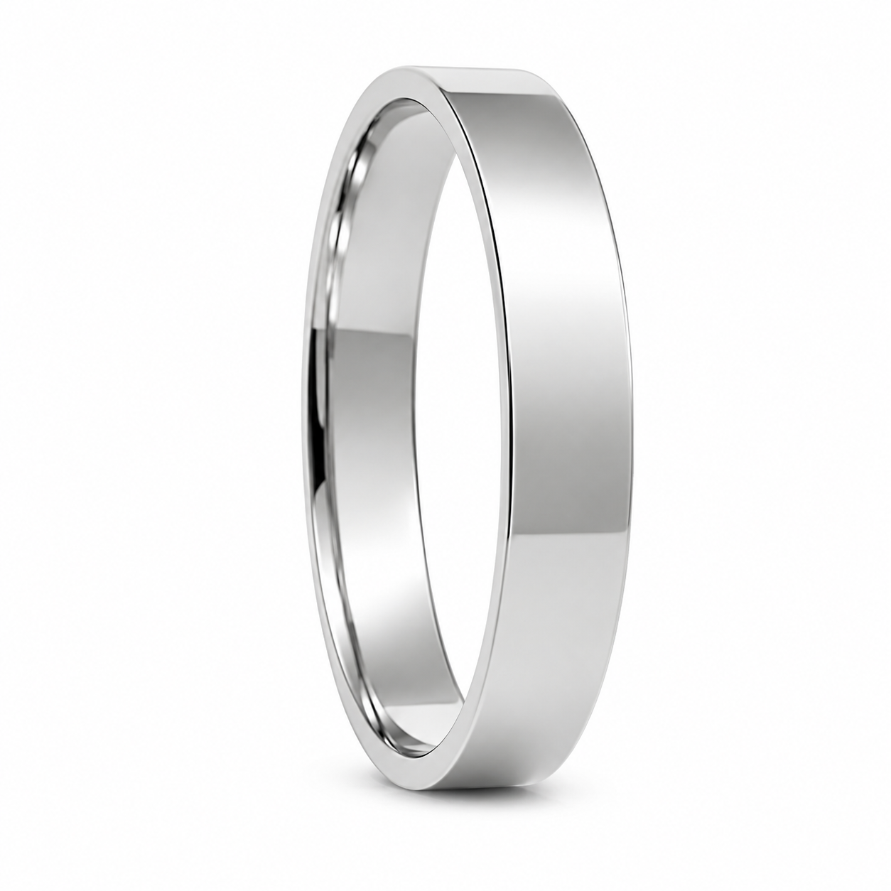 ALIANÇA DE PRATA 4,0MM SEMI-ANATÔMICA QUADRADA