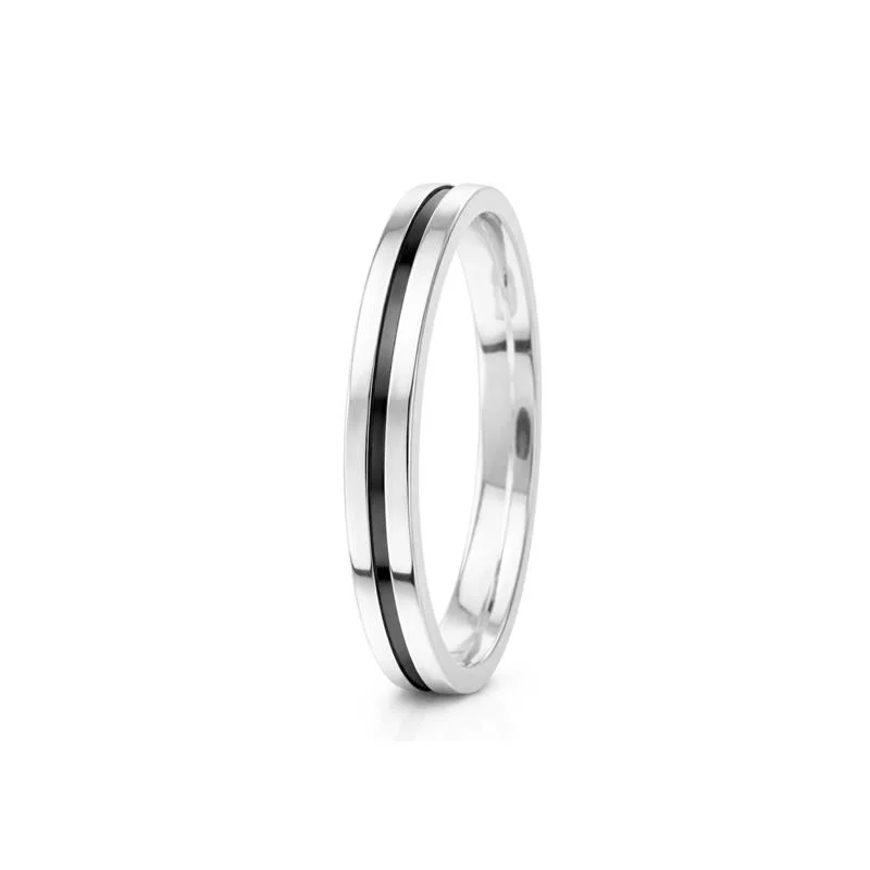ALIANÇA DE PRATA 925 A 950 2,3MM FRISO CENTRAL ENVELHECIDO