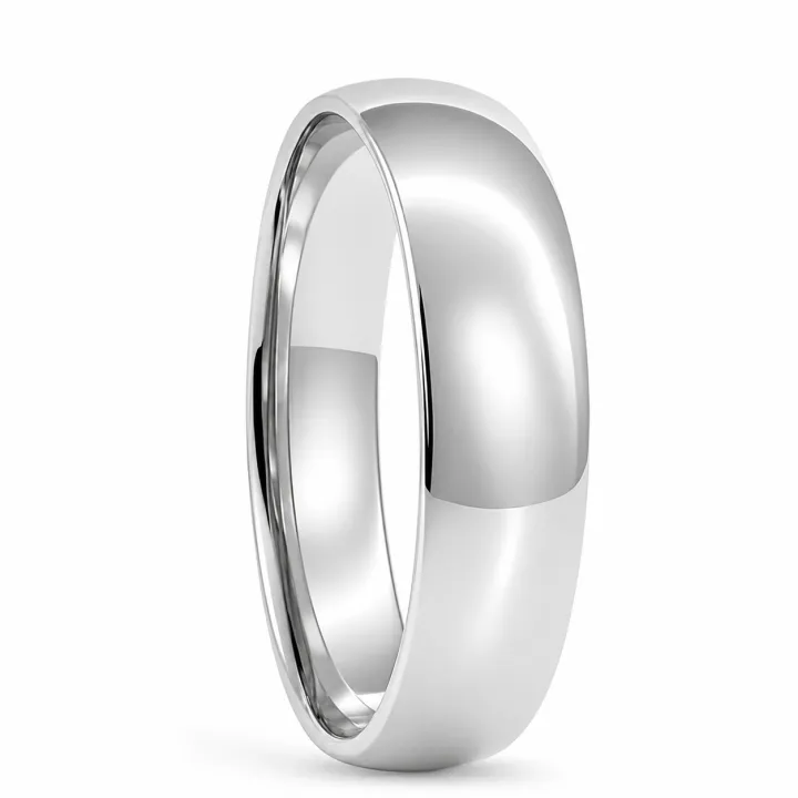 ALIANÇA DE PRATA 6,0MM SEMI-ANATÔMICA ABAULADA